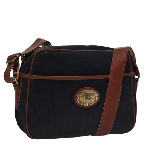 Burberry Shoulder Bag Suede Navy - Picture 1 of 16